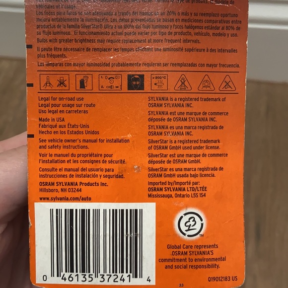 Sylvania SilverStar Ultra Halogen Headlight Bulb - Picture 5 of 5